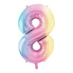 Picture of FOIL BALLOON NUMBER 8 PASTEL RAINBOW 34 INCH